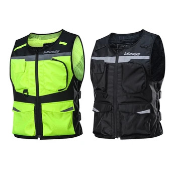 

New CE Chest Pads Motorcycle Reflective Vest Safe Waistcoat Men Racing Vest Travel Touring Night Riding Jacket Veste Clothing