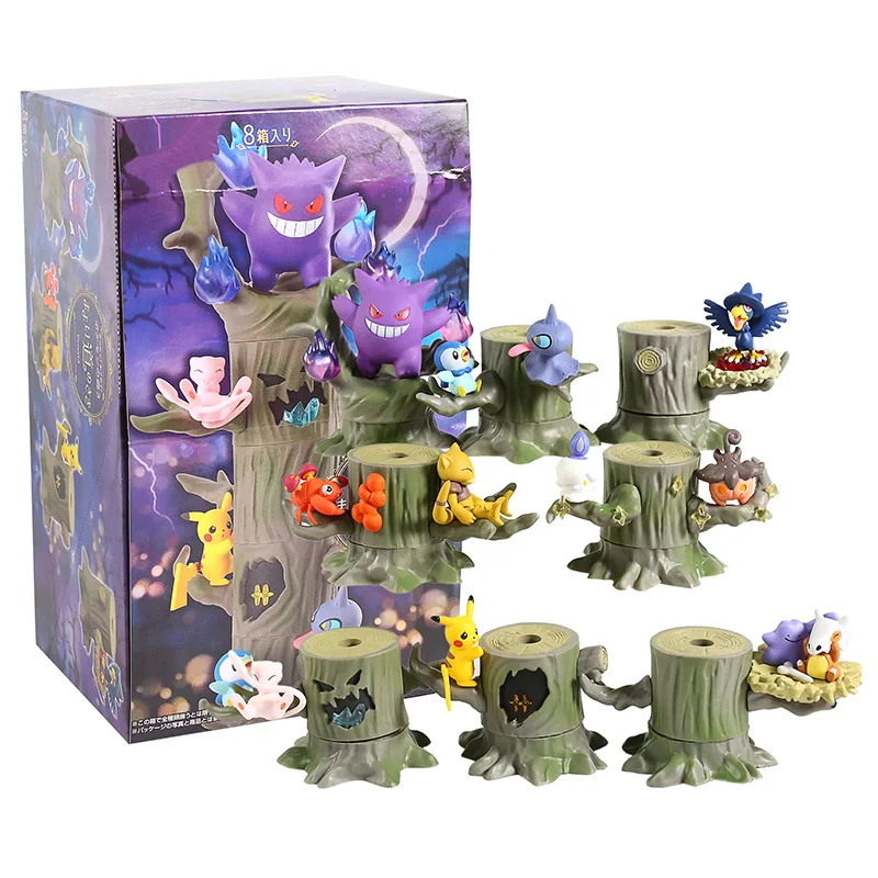 Monster Forest 2 Vol.3 Gengar Mew Ditto Cubone Litwick Pumpkaboo Paras Piplup Shuppet Murkrow ПВХ фигурки игрушки 8