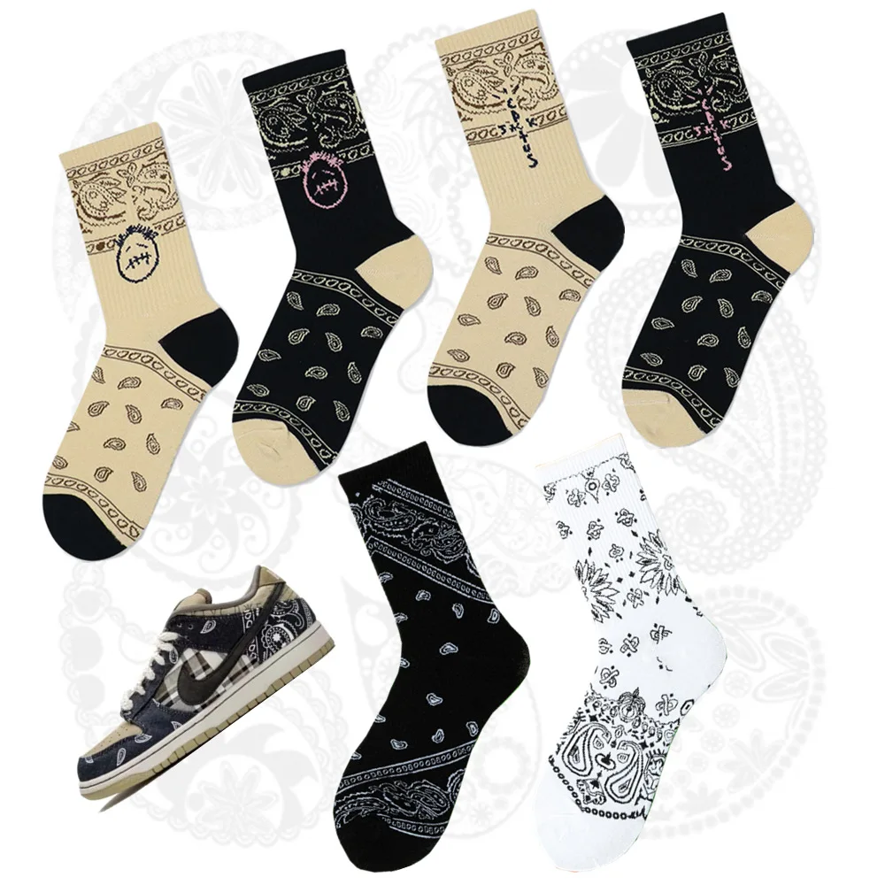 

Men Funny Socks Travis Scott Skate Crew Socks for Men Women Sport socks men Cactus Jack Bandanas Socks Streetwear Hip Hop