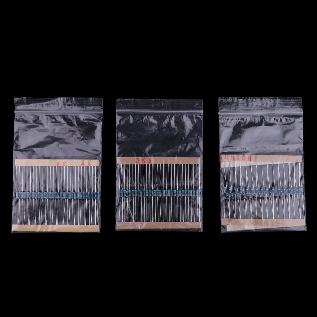 38 Values 1% Tolerance Resistor Kit Assortment 0 Ohm-1M Ohm (Pack of 1140)