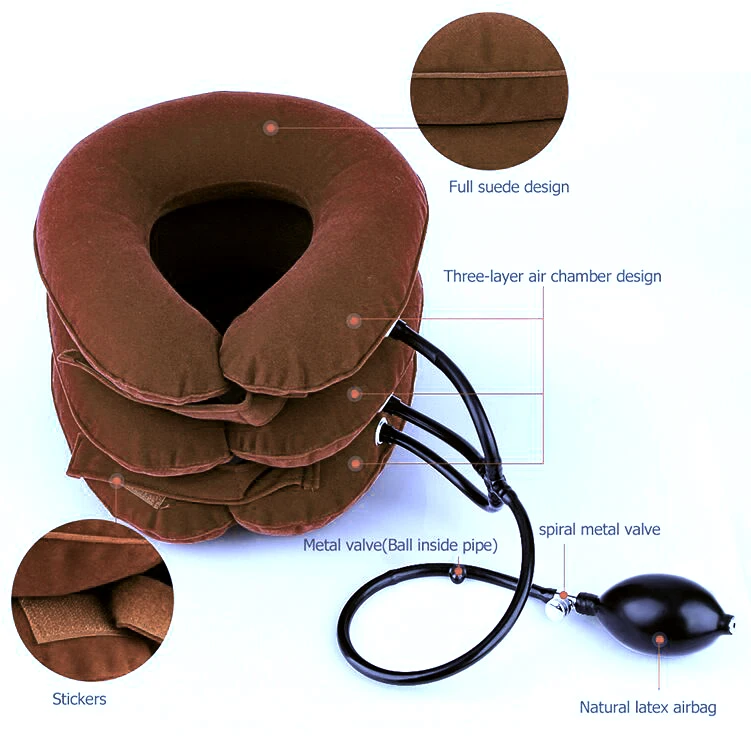 U-образная подушка для шеи, воздушная надувная подушка, шейный корсет для шеи, массажер для расслабления, подушка с воздушной подушкой, мягкая Тяговая подушка