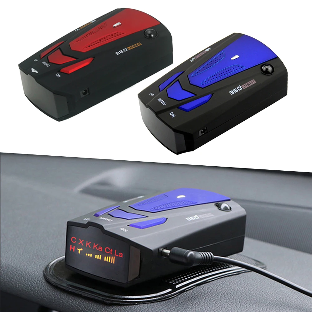 

Car Vehicle Radar Detector Auto 360 Degree Detection V7 English/Russian Speed Voice Alert Warning 16 Band LED Display