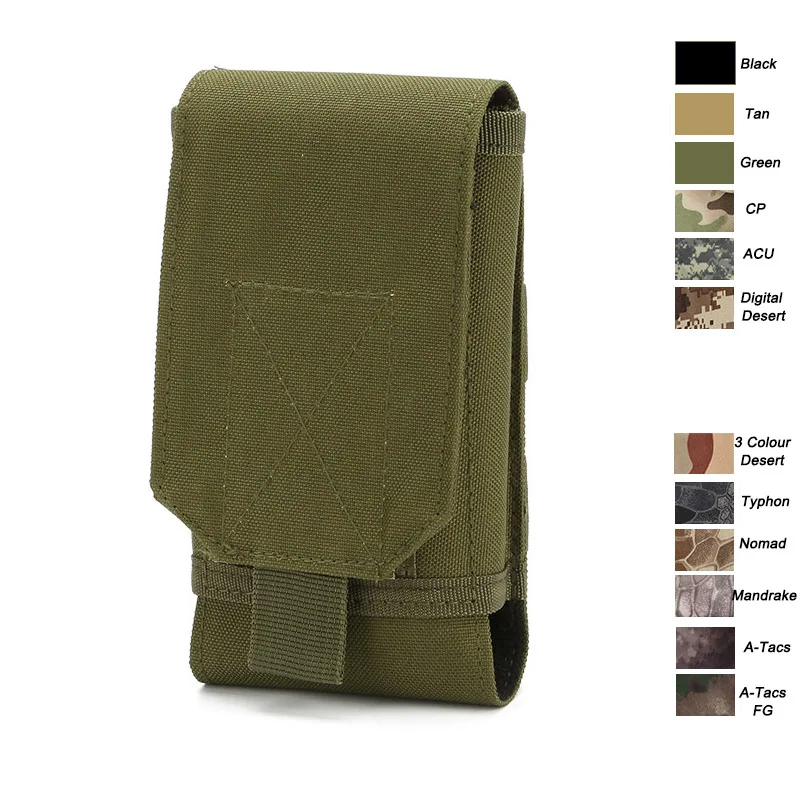 Green Уличная тактическая сумка штурмовая Боевая камуфляжная упаковка тактический Чехол для мобильного телефона Molle - Цвет: Green