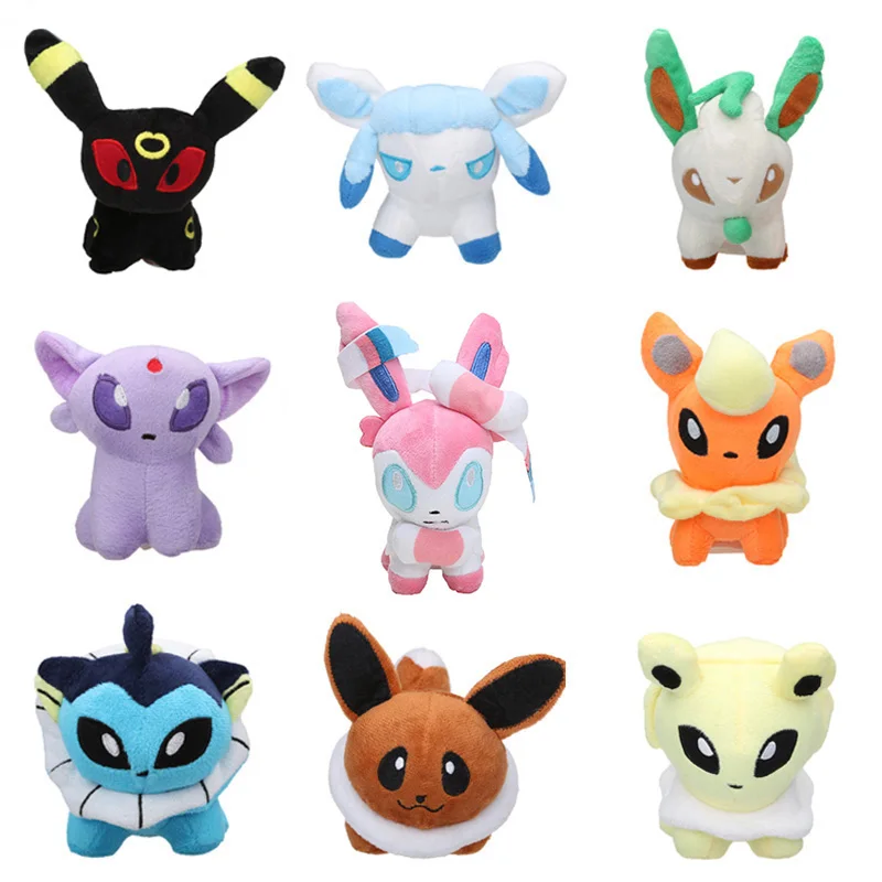 opp bag17103 9 шт./компл. карманные Плюшевые куклы Poke плюшевые Umbreon Espeon Jolteon Vaporeon Flareon Glaceon Leafeon Eevee Sylveon мягкие куклы игрушки - Цвет: opp bag17103
