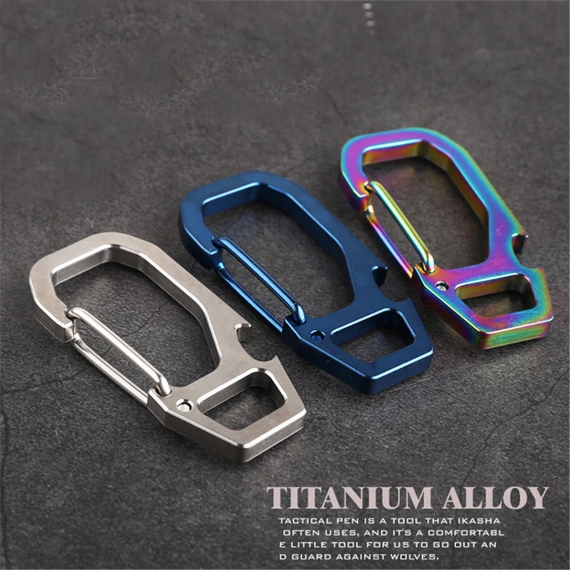 EDC брелок из титанового сплава, альпинистская пряжка, зажим, крюк, портативный, для прогулок, пряжка, аксессуары для кемпинга, мульти инструменты