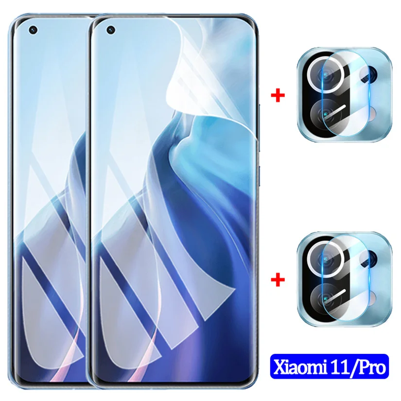 hydrogel film+camera glass on xiaomi 12 mi 11 lite 11t pro screen