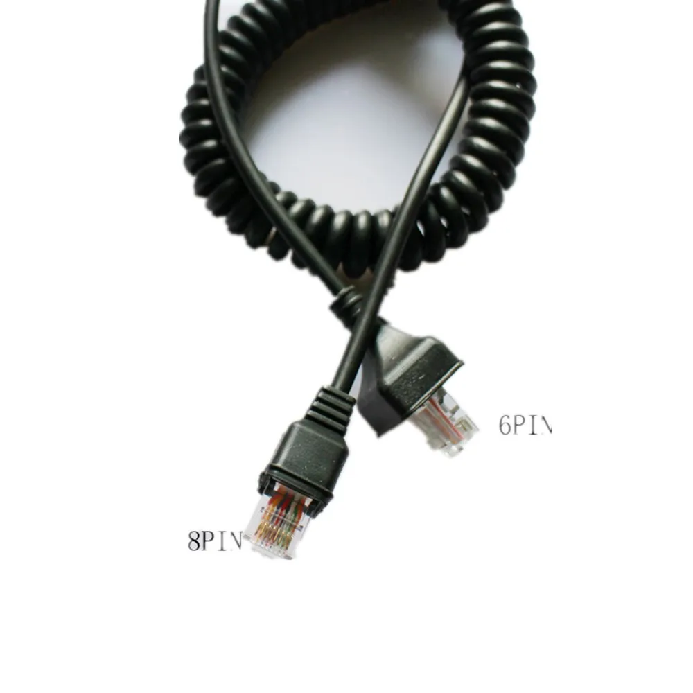 6 Pin Microphone Coiled Cable Cord For Kenwood TM 471A TK 868 TK 868G