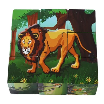 

3D Wooden Puzzle Games Learning Educational Toys For Children Cartoon Animal Wooden Jigsaw Puzzle Popular Toy
