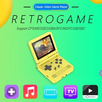 

POWKIDDY V90 3.0 inch IPS Screen Flip Handheld Console Dual Open System Game Console Kids Gift Retro Mini Video Game Player