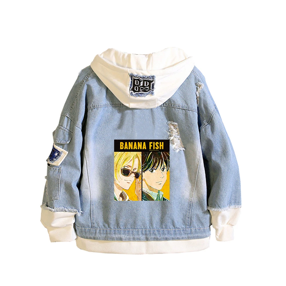 Banana Fish Painting Jeans Jacket Ash Lynx Anime Denim Hoodies