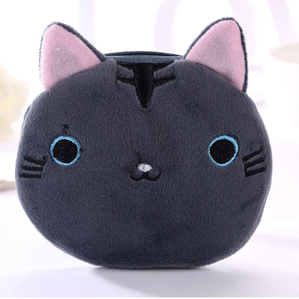 B 1 шт., 6 цветов, Kawaii Cat, кошелек для монет на молнии, высокое качество, сумка для хранения денег, 10 см, брелок, Подарочный кошелек, мини-карман, сумка для монет - Цвет: B