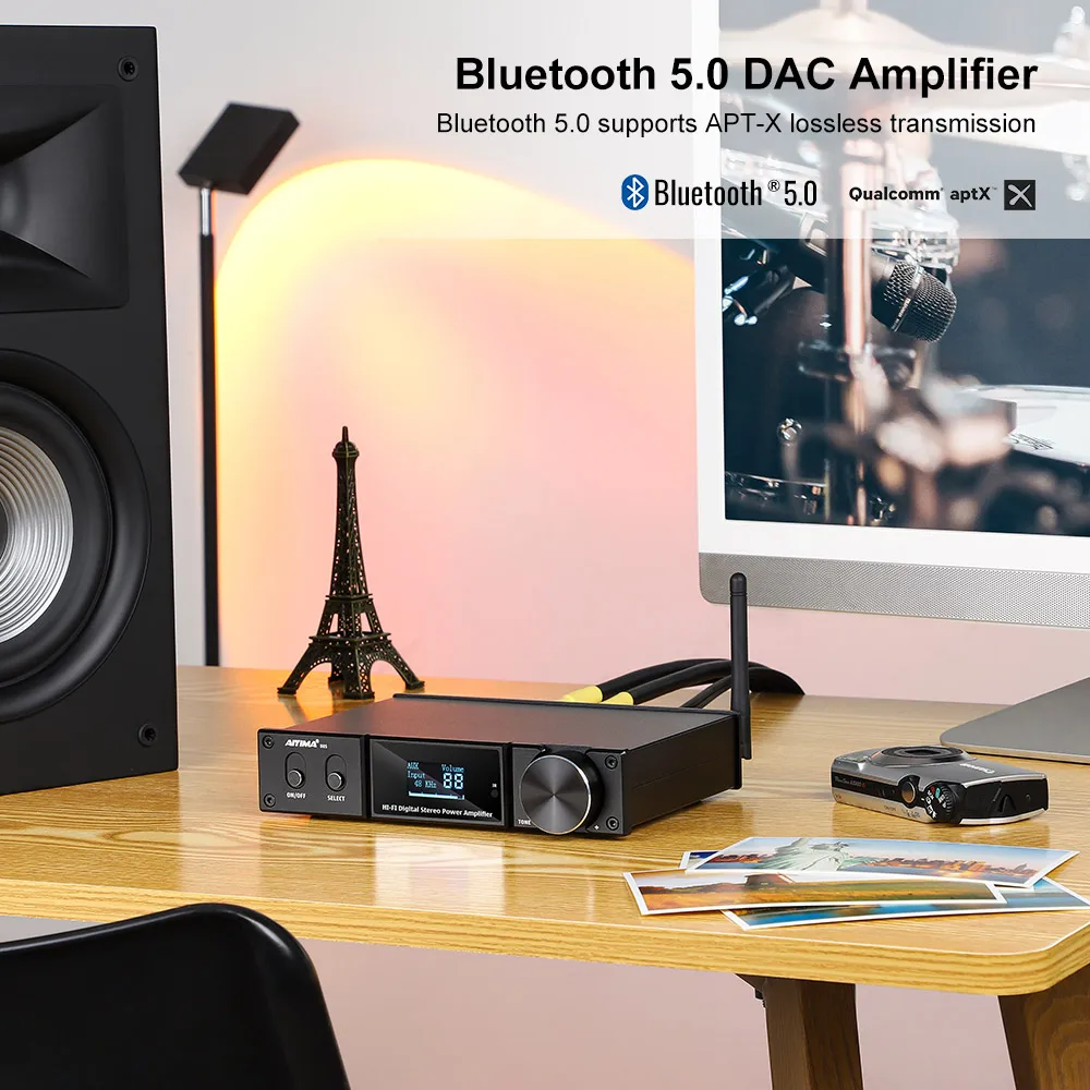 AIYIMA D05 2,1 Heimkino APTX Bluetooth 5,0 Power Verstärker Amplificador 120Wx2 Digital Sound Subwoofer Verstärker USB DAC Amp