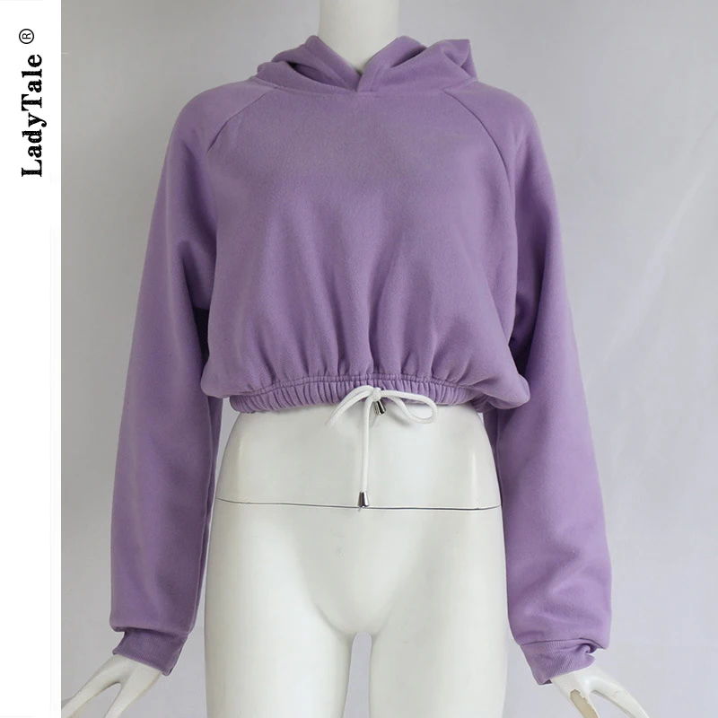 

Casual Solid Hoodies Women Sweatshirts Plus Size Autumn Vintage Soft Long Sleeve Loose Hooded Crop Top Jumper Jacket Joggers