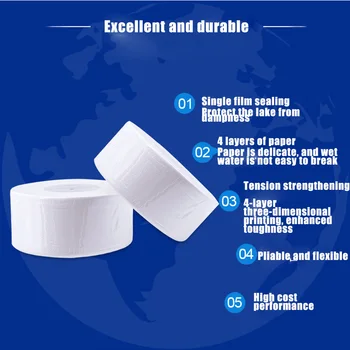 

1 Roll 4-ply Paper Tissue Toilet Roll Paper Public Hotel Commercial Use THJ99