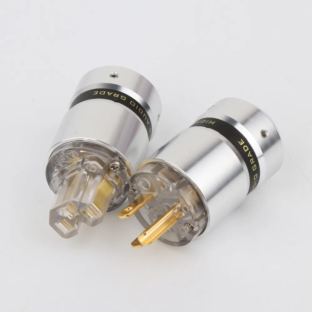 P080t p080tg p080tr neue oem x 1 paar hifi audio transparent rhodium/vergoldet us ac stromkabel verlängerung stecker – Detail 4