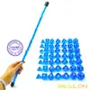 Bescon 49pcs Gem Blue Mini Polyhedral Dice Set in Long Tube, Sapphire Mini DND RPG Dice 7X7pcs, Long Stick Set 1