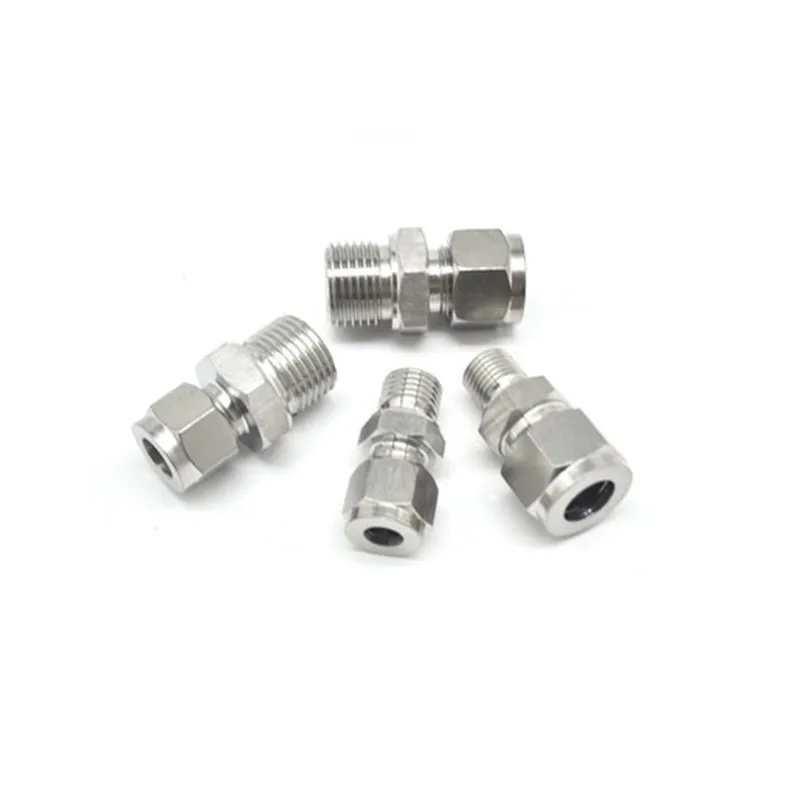 SS 304 Stainless Steel Double Ferrule Compression Connector 6mm 8mm 10mm 12mm Tube to 1/8" 1/4" 3/8" 1/2" Male Pipe Fitting hose pipe fitting pipe fitting water pipe fitting