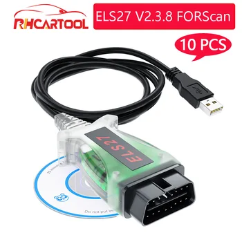

10PCS OBD2 ELS27 FORScan V2.3.8 PIC24HJ128GP+FTDI Microchip For FORD for Mazda for Mercury Designed Work Over ELM327&J2534