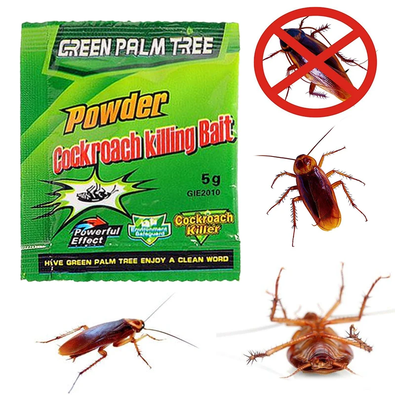 

1pcs Green Leaf Cockroach Killing Bait Powder Cockroach Repeller Killer Trap Anti Pest Cockroach Powder Effective Pest Control