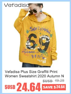 Vefadisa Plus Size Letter Print Women T-shirt 2020 Autumn Hooded Long Sleeve T-shirt Casual Pullover Women T-shirt QYF3716