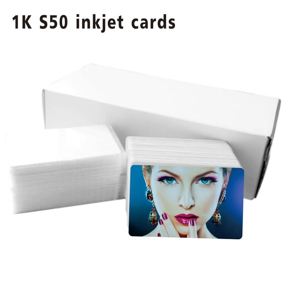 RFID Blank Cards 50PCS/Lot 13.56MHZ Printable PVC Smart IC With 1K S50 Chip For Epson Canon Inkjet Printer