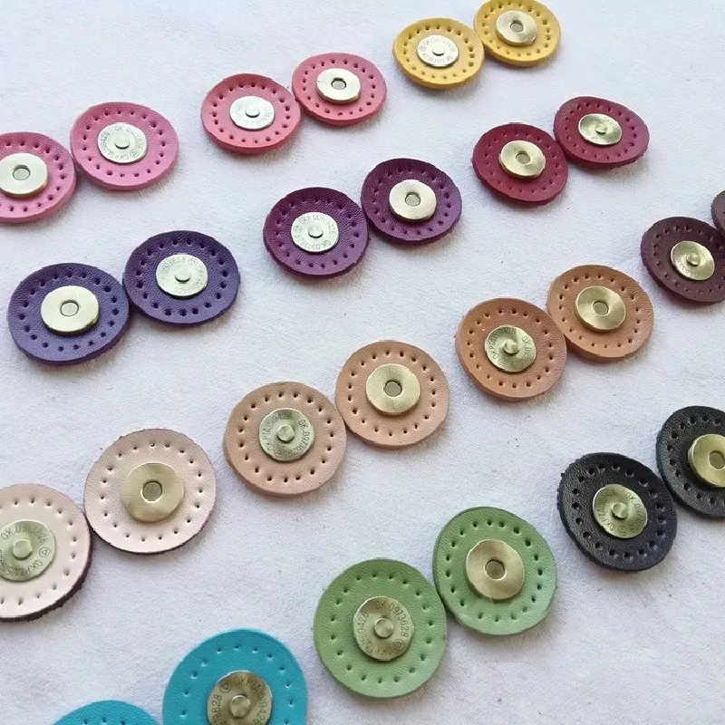 leather Magnetic Buckle handmade DIY Cloth art patchwork bag Lock accessories magnetic Snap button 6 Sets/lot | Багаж и сумки
