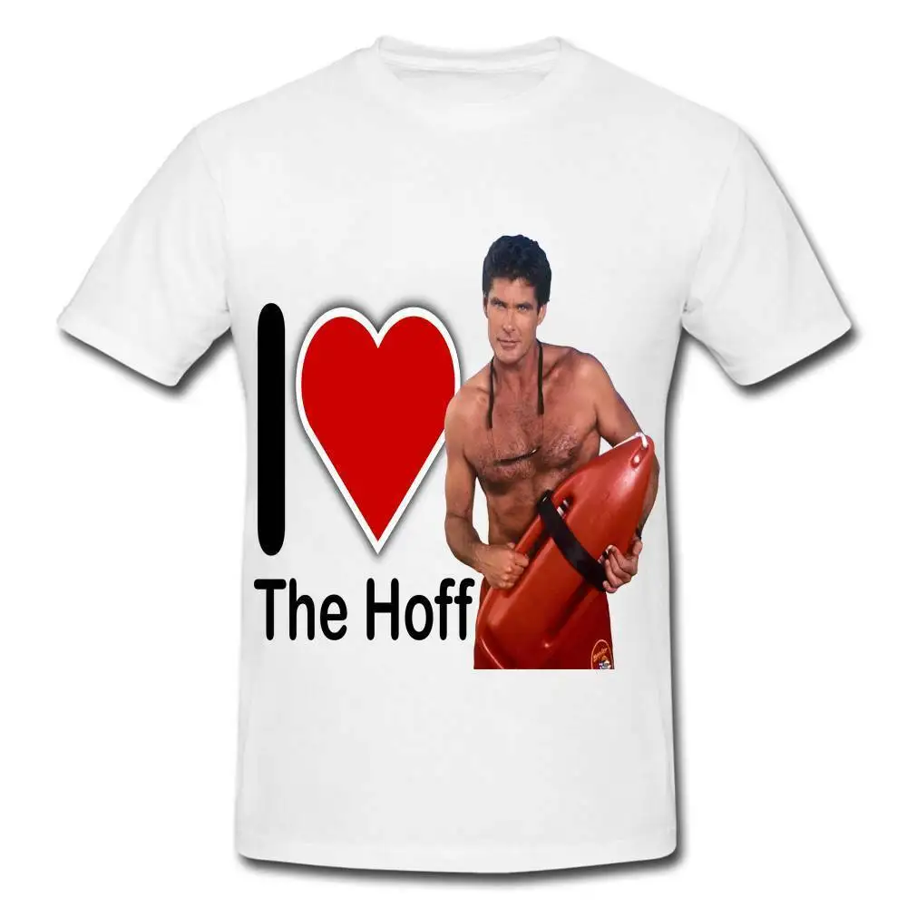 WS128 I love Heart THE HOFF baywatch David hasselhoff Футболка с принтом мужская летняя стильная модная