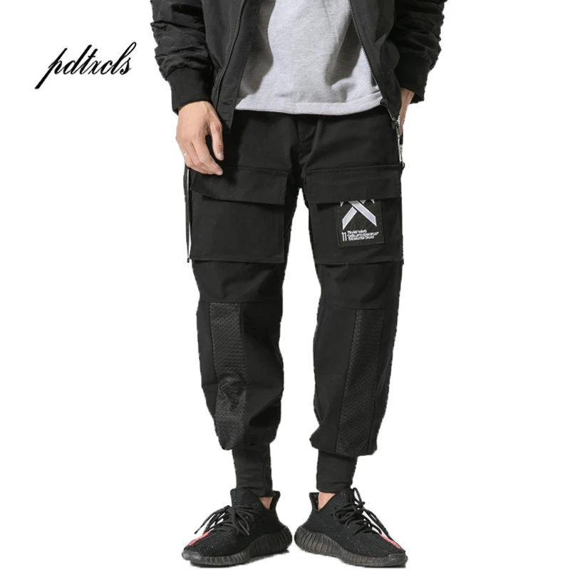 

Guo-Chao Tang 2019 Hot Autumn Hipster Big Pocket Streamer Male Harlan Pants Loose Hip-hop Print Streetwear Men Smallfoot Pants