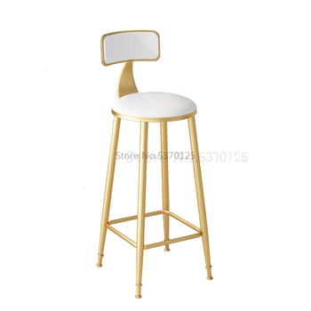 

Nordic Modern Minimalist Wrought Iron Bar Stool High Stools Home Back Dining Chair Cafe Bar Chair Bar Stool