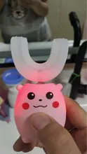 XaoMi-cepillo de dientes eléctrico inteligente de silicona para chicos, ultrasónico, automático, con patrón de dibujos animados, 360 grados