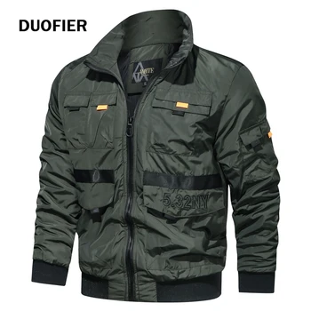Men Jackets Zipper Bomber Jacket Green Coat Male Windbreaker Outdoor Military Jacket Men Fashion Clothing Autumn Coat Tops 2021 1