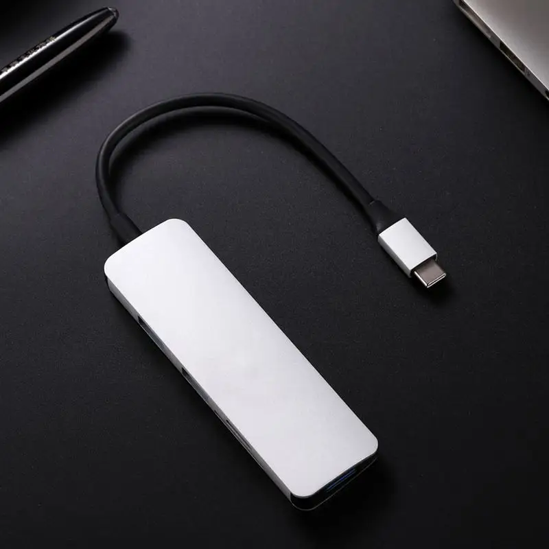 Полностью алюминиевый USB C концентратор type-C на 3 порта USB 3,0 концентратор TF кард-ридер конвертер кабель для ноутбука type C концентратор адаптер