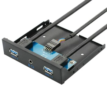 

USB3.0 20Pin USB3.0 x 2 + Audio Earphone Interface Desktop Computer Floppy Drive Panel