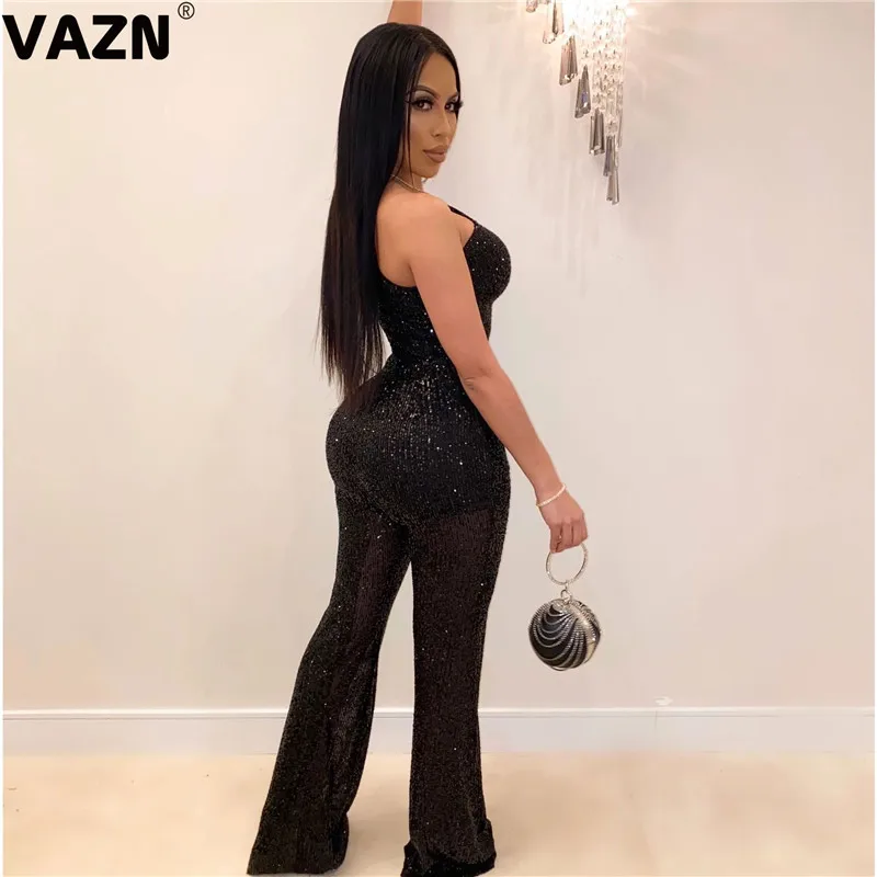 VAZN, новинка, хит, модные, уличные комбинезоны, красные, повседневные, облегающие, шифоновые, одноцветные, сексуальные, длинные штаны, тонкий, длинный комбинезон
