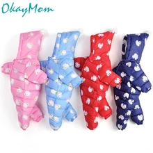 OkayMom/милые зимние теплые детские комбинезоны с героями мультфильмов; пальто для младенцев; комбинезоны с капюшоном для новорожденных; пуховые парки для маленьких мальчиков и девочек