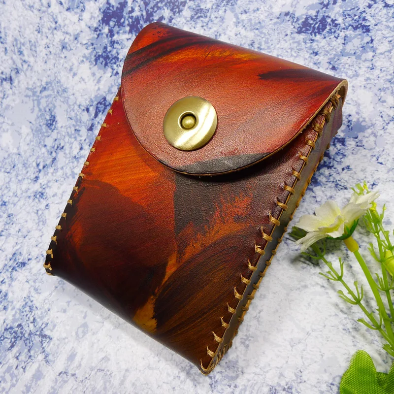 

Mini Small Genuine Leather Cowhide Hand made Waist Bag Fanny Pack Lighter Cigarette Box Hanging on Belt BM-XY