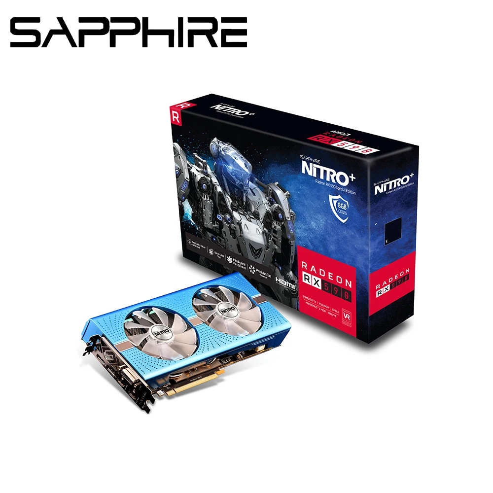 видеокарта Сапфировая графическая карта NITRO + rx 590 8G G5 SE GDDR5 256 бит 12 нм amd 8400 МГц 1560