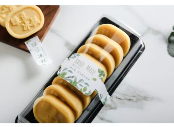 

50pcs 8 cake dessert packaging blister box with sticker baking package mooncake box Free Shipping