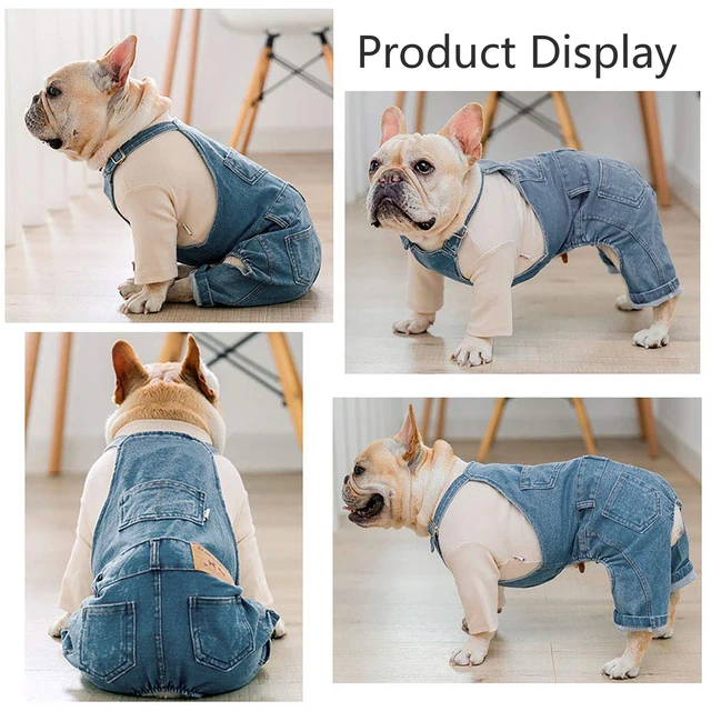 Amazon.com : Miaododo Medium Large Dog Jeans Jumpsuit Overall for Dogs,Dog  Denim Clothes Costumes for All-Purpose,Blue Vintage Washed Dog Pants  Classic Jacket (32 (Chest 32.28'')) : Pet Supplies
