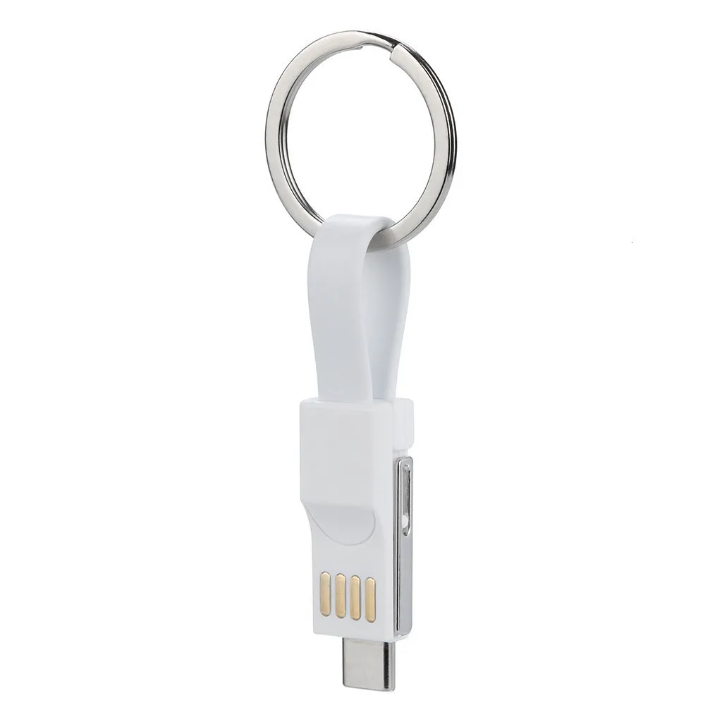 3 в 1 USB кабель Micro usb type C кабель освещения для iPhone XR X samsung HUAWEI 2A Мини Брелок Зарядное устройство кабели для зарядки