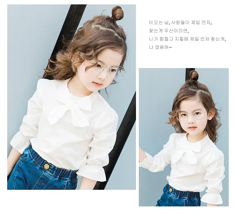 Рубашка для девочек в западном стиле; детская белая рубашка г.; xin chun qiu; детская одежда с длинными рукавами; пальто из хлопка; базовая одежда для маленьких девочек
