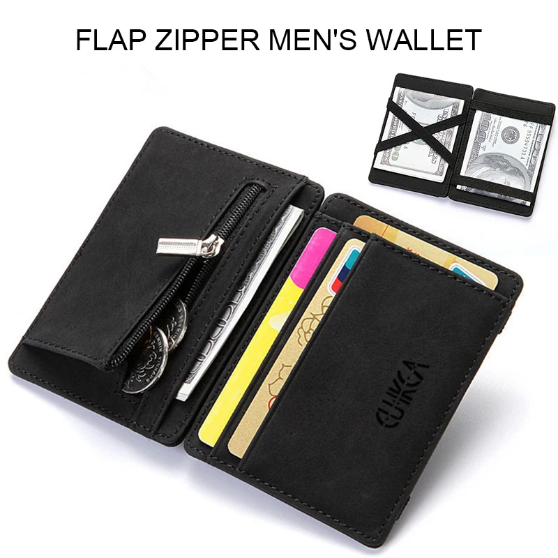 

LEFUR New Men's Wallet Short Purse PU Leather Zipper Wallet Fashion Solid Color Mini Wallet Cartera Mujer Dropshipping