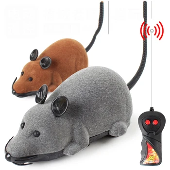

Funny Cat Toy Flocking Remote Control Mouse Cat Rotating Electric Mouse Wireless Remote Control Mouse Cat Toy