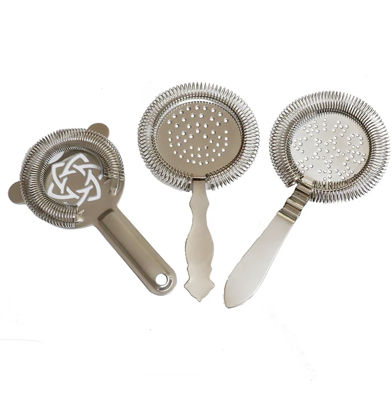 Premium Stainless Steel Hawthorn Cocktail Strainer - Professional Bar Tool