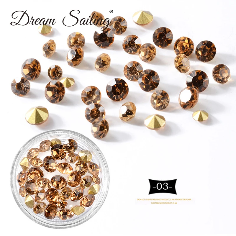 Nail Rhinestones Crystal Zircon Diamond Mix Size 12#16#20# Nail Art Jewelry Manicure Decoration 3D Charms Micro Accessories