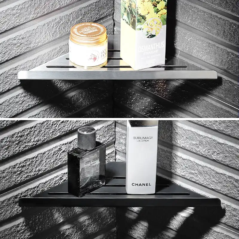 Bathroom Shelf Black Wall Hanging Rack Stainless Steel Bathroom Shelves Shampoo Storage Holder Corner Cosmetic Shower Caddy Rack Bathroom Shelves Aliexpress