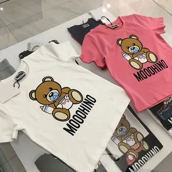 

High Quality Baby Girls Cotton T Shirt Children Summer Clothes Fashion Cartoon Bear Pattern Tees Girls Tshirt Kids Casual Tops