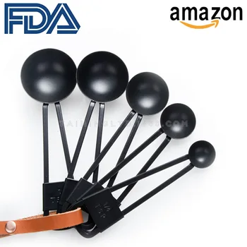 

Baking Tool Stainless Steel Amount Spoon Ti Black Amount Spoon 5 Paper Set Kitchen Small Tool Circle Head Cup