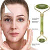 2PC Natural Jade Stone Gua sha Face Lift Roller Gouache Scraper Guasha Massage Tools Facial Body Anti Wrinkle Beauty Massager 2