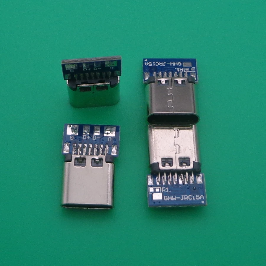5pcs USB 3.1 Type C Connector 14 Pin Female Socket receptacle Through Holes PCB 180 Vertical Shield USB-C